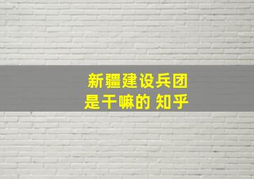 新疆建设兵团是干嘛的 知乎